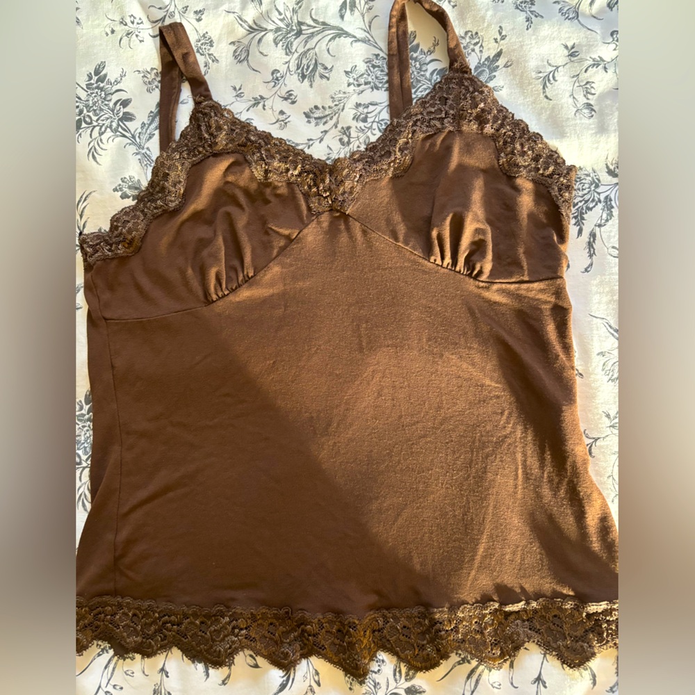 ⭐️Mocha Brown Lace Trim Camisole or 3 for 20 sale